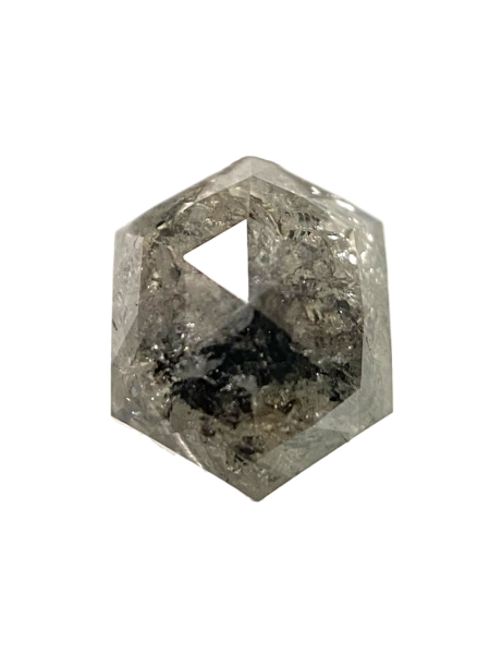1.34 CT Hexagon Shape Salt And Pepper Diamond Fancy Color