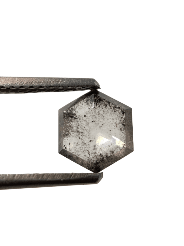 0.86Ct Salt And Pepper Diamond Hexagon Shape