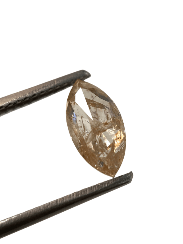 1.42Ct Salt And Pepper Diamond Marquise Shape Diamond Orange Color Diamond Omimportsinc Om