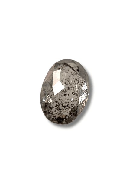 1.28 Ct Salt And Pepper Diamond Oval Shape Diamond Black Color Diamond Omimportsinc OM 17