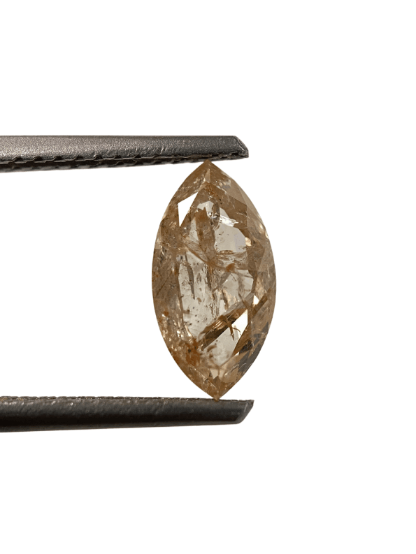 1.42Ct Salt And Pepper Diamond Marquise Shape Diamond Orange Color Diamond Omimportsinc Om