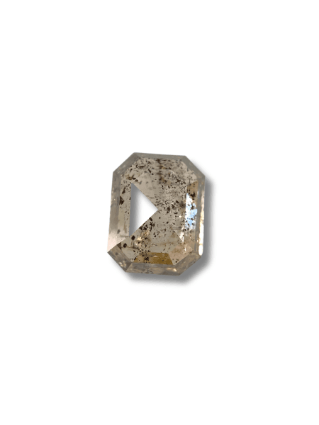 1.53Ct Salt And Pepper Diamond Emerald Shape Diamond Light Brown Color Diamond Omimportsinc Om OM39