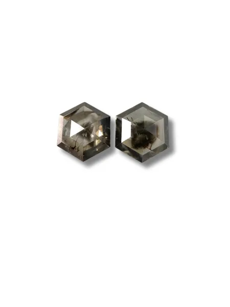 1.64Ct Salt And Pepper Diamond Hexagon