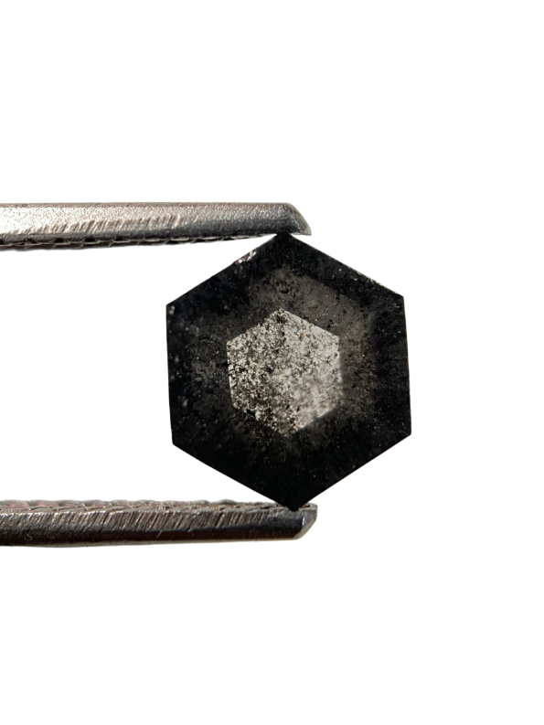 1.01Ct Salt And Pepper Diamond Hexagon Shape Diamond Grey Color Diamond Omimportsinc Om OM50