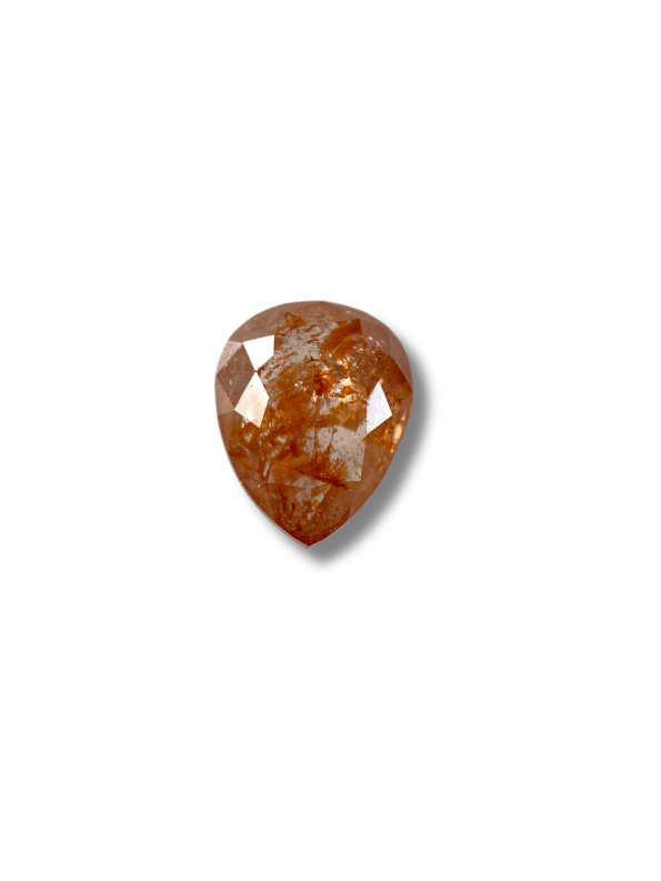 1.11Ct Salt And Pepper Diamond Pear Shape Diamond Orange Color Diamond Omimportsinc Om OM45