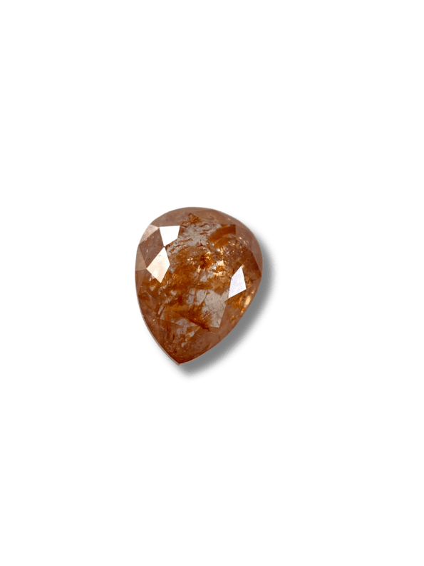 1.11Ct Salt And Pepper Diamond Pear Shape Diamond Orange Color Diamond Omimportsinc Om OM45