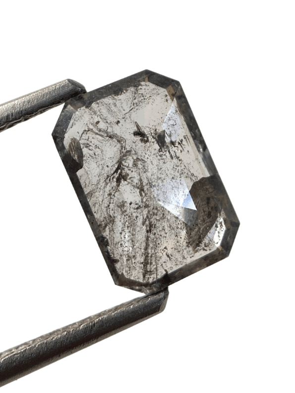 Salt And Pepper Diamond Emerald Shape Diamond Grey Color Diamond For Engagement And Wedding Ring Natural Diamond Diamond Shape