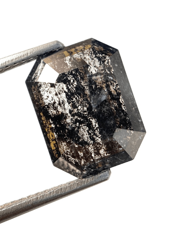 Salt And Pepper Diamond Emerald Shape Diamond Black Color Diamond For Engagement And Wedding Ring Natural Diamond Diamond Shape Diamond Images
