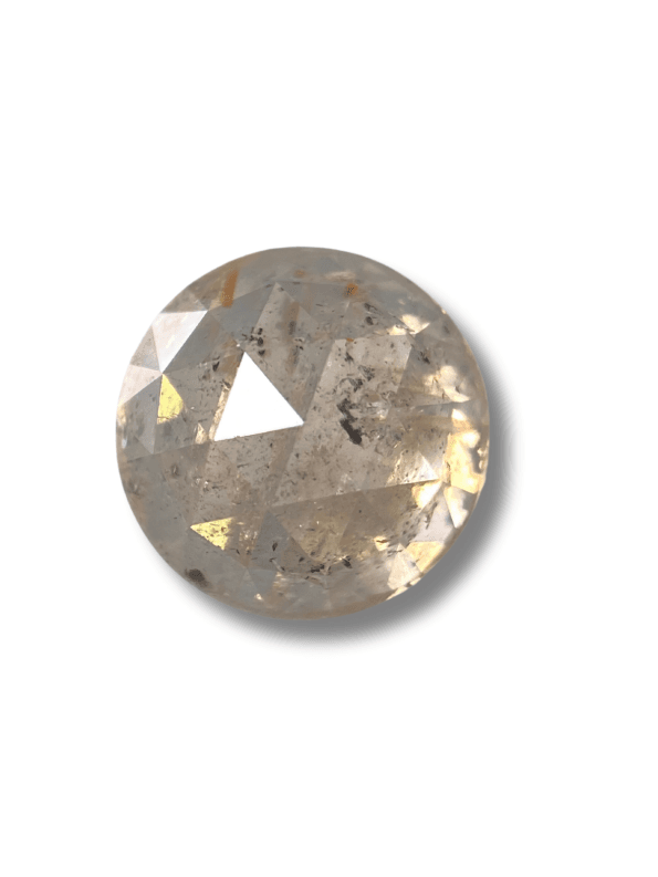 2.35CT 7.88*4.61* Salt And Pepper Diamond Round Rose Shape Diamond Light Champagne Color Diamond For Engagement And Wedding Ring OM75