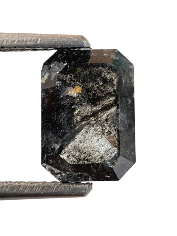 2.12Ct Salt And Pepper Diamond Emerald