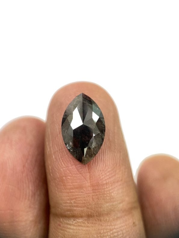 Salt And Pepper Diamond Marquise Shape Black