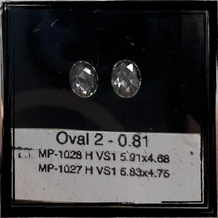 0.81CTOval Rose Cut Diamond Matching Pair For Engament and Weding Ring