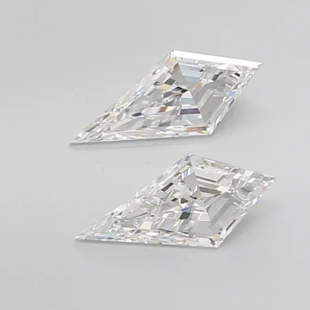 2.83 Carat E-VVS2 Kite Step Cut Lab Diamond Pair (13.35x6mm)