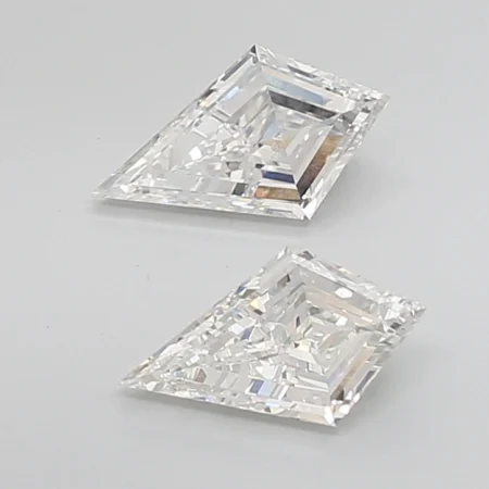 2.18 Carat F-VS1 Kite Step Cut Lab Diamond Pair (11.1x6.35mm)