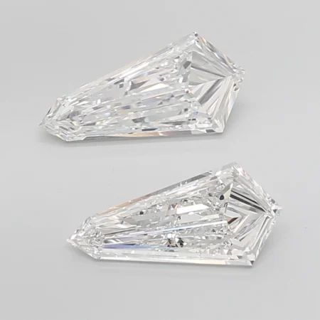 4.22 Carat E-VS2 Shield Step Cut Lab Diamond Pair (15.09x7.34mm)
