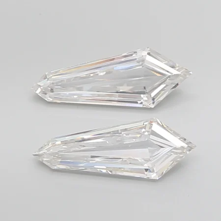 3.16 Carat F-VS1 Shield Step Cut Lab Diamond Pair (14.8x5.59mm)