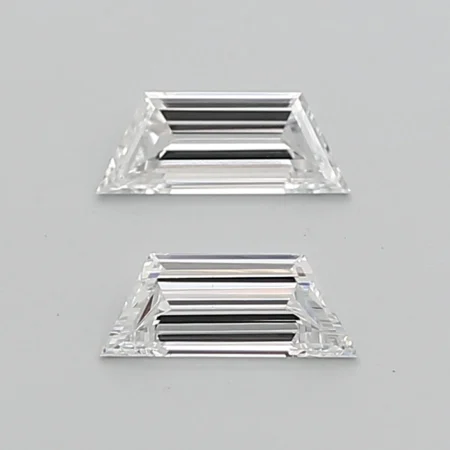 0.87 Carat E-VVS2 Trapezoid Step Cut Lab Diamond Pair (7.95x3.16mm)