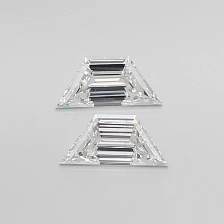0.62 Carat E-VS1 Trapezoid Step Cut Lab Diamond Pair (7.1x3.3mm)