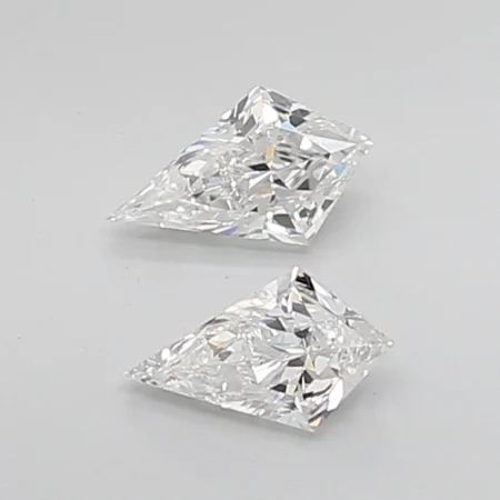 1.31 Carat D-VVS2 Kite Step Cut Lab Diamond Pair (8.05x4.8mm)