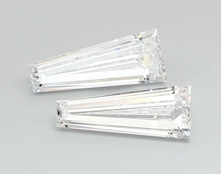 3.47 Carat E-VS2 Taper Step Cut Lab Diamond Pair (13.07x5.29mm)