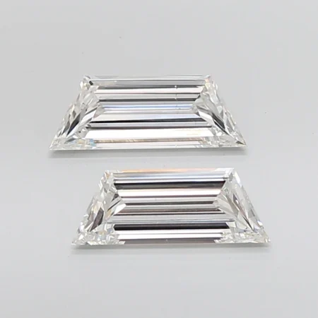 2.54 Carat F-VS1 Trapezoid Step Cut Lab Diamond Pair (12.5x4.65mm)