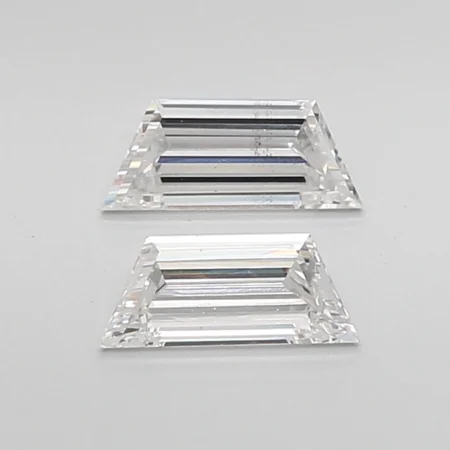 0.69 Carat F-VS2 Trapezoid Step Cut Lab Diamond Pair (7.15x3mm)