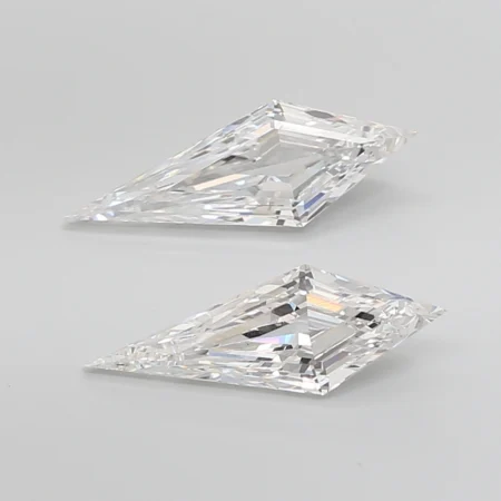 3.13 Carat E-VS1 Kite Step Cut Lab Diamond Pair (15.82x5.71mm)