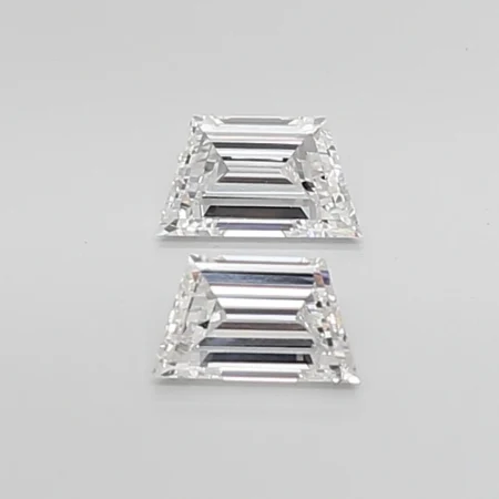 1.07 Carat E-VS1 Trapezoid Step Cut Lab Diamond Pair (6.8x4mm)