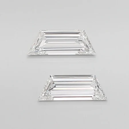 0.78 Carat E-VVS2 Trapezoid Step Cut Lab Diamond Pair (8.5x3.05mm)