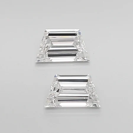 0.70 Carat E-VS1 Trapezoid Step Cut Lab Diamond Pair (5.75x3.4mm)