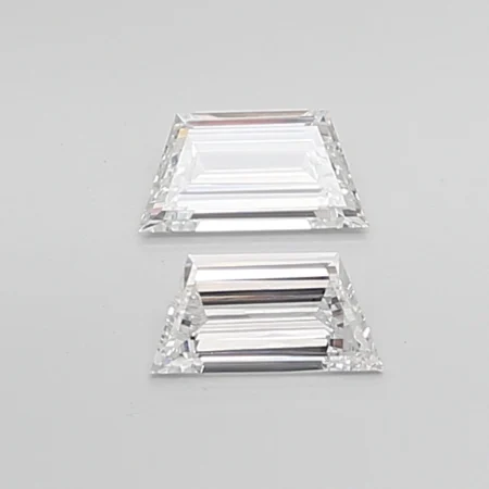 1.01 Carat E-VVS2 Trapezoid Step Cut Lab Diamond Pair (6.65x3.9mm)