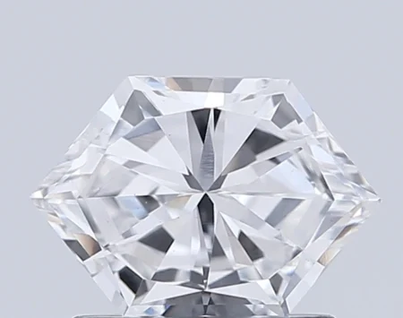 0.95 Carat E Hexagonal Step Cut Lab-Grown Diamond - VVS2