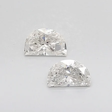 0.63CTHalf Moon Cut Diamond Matching Pair For Engament and Weding Ring