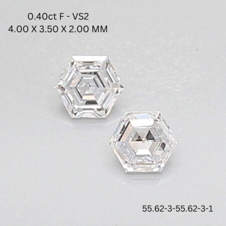 0.20 CT F VS2 HEXAGONAL diamond Matching Pair