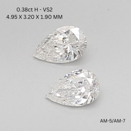 0.38 CT H VS2 PEAR diamond Matching Pair