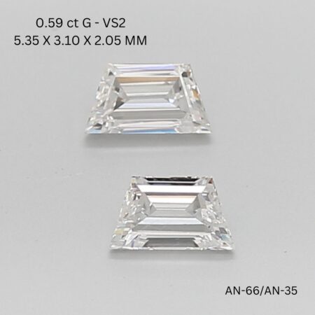 0.29 CT G VS2 TRAPEZOID diamond Matching Pair