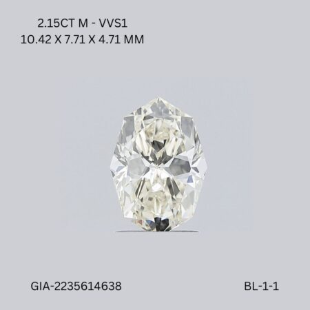 2.15ct Octagon Diamond - VVS2 Clarity - J Color - Brilliant Cut