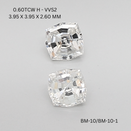 0.6 CT H VVS2 OCTAGONE diamond Matching Pair