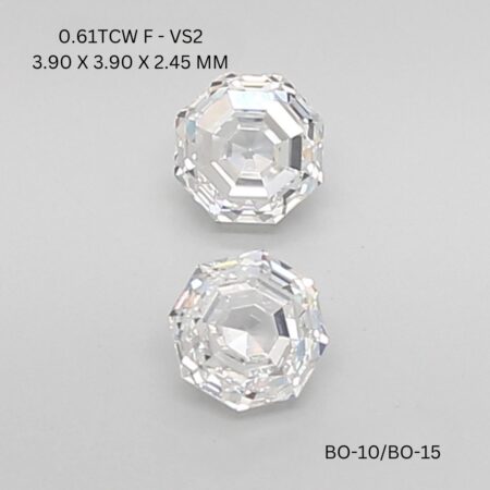 0.61 CT F VS2 OCTAGONE diamond Matching Pair