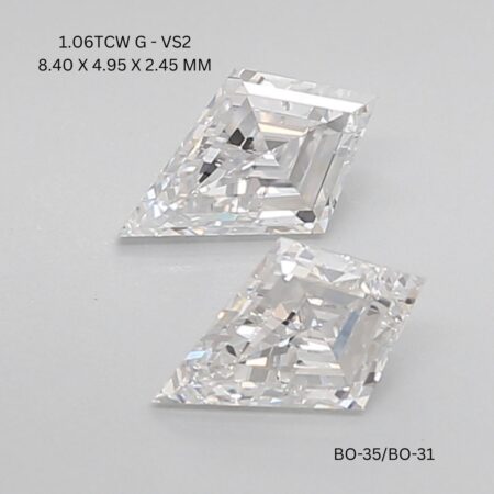 1.06 CT G VS2 KITE diamond Matching Pair