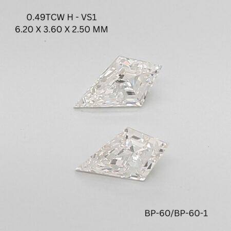 0.49 CT H VS1 KITE diamond Matching Pair