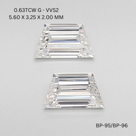 0.63 CT G VVS2 TRAPEZOID diamond Matching Pair