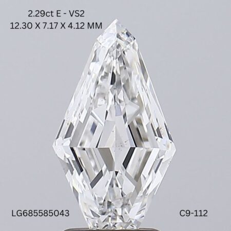 2.29 Carat E Shield Step Cut Lab-Grown Diamond - VS2