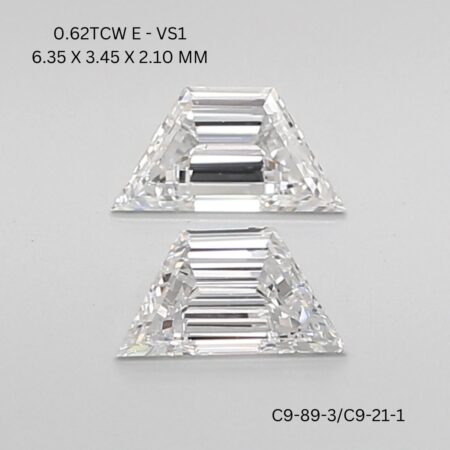 0.62 CT E VS1 TRAPEZOID diamond Pairs Inventory