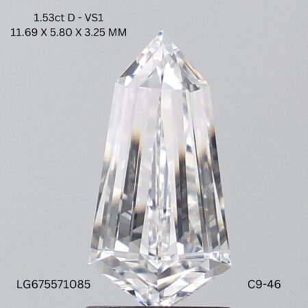 1.53 Carat D Hexagonal Step Cut Lab-Grown Diamond - VS1