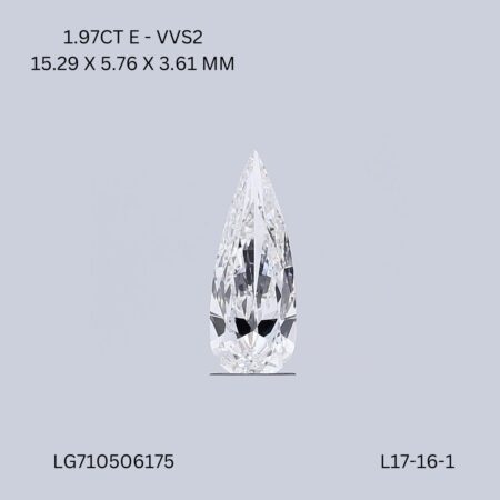 1.97 CT E VVS2 PEAR diamond Fancy Shape