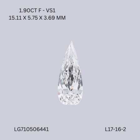 1.90 CT F VS1 PEAR diamond Fancy Shape