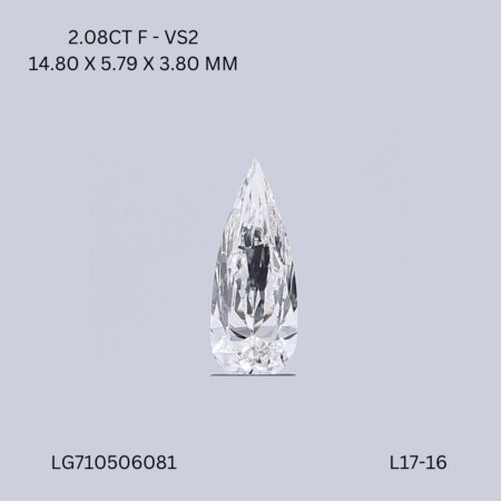 2.08 CT F VS2 PEAR diamond Fancy Shape