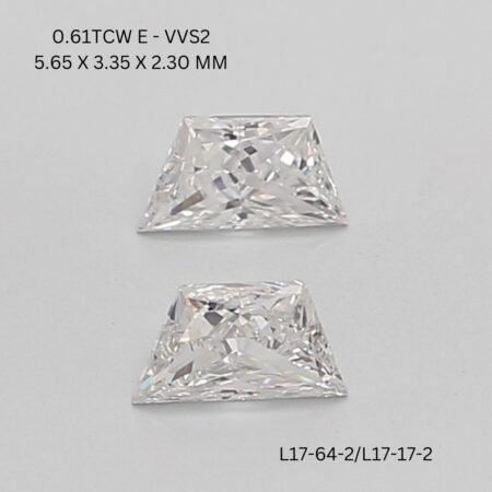 0.61 CT E VVS2 TRAPEZOID diamond Matching Pair