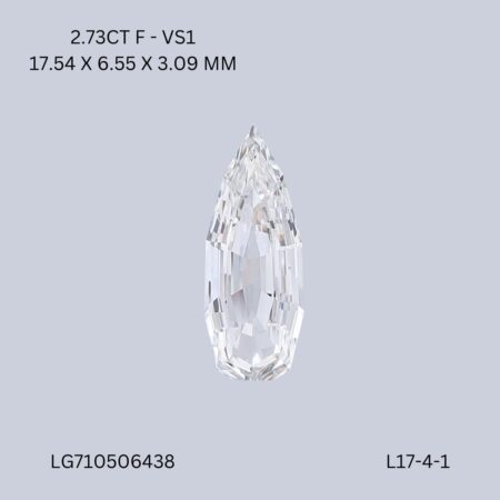 2.73 CT F VS1 PEAR diamond Fancy Shape